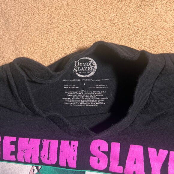 Demon Slayer Men LG Black Kimetsu No Yaiba Anime Manga Short Sleeves‎ Shirt (L) - Picture 4 of 4